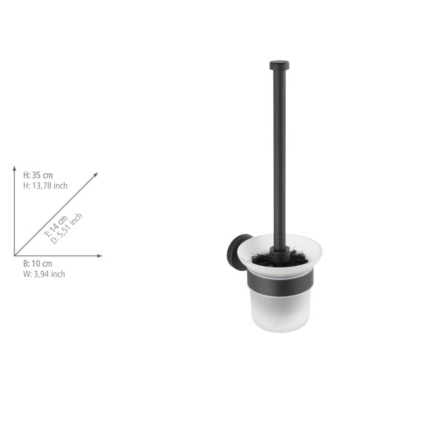 WENKO 24243100-WC WC-hari BOSIO BLACK 10x35 cm roostevaba teras, hõbedane satiinviimistlus