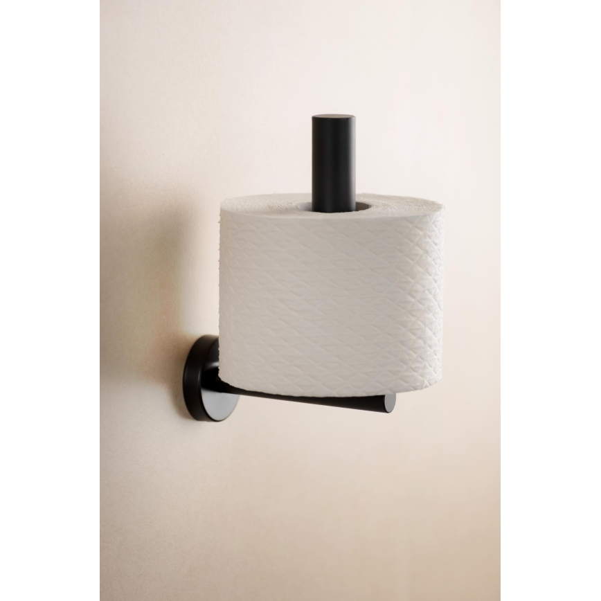 WENKO 24262100 - BOSIO BLACK tualettpaberihoidja, 8x18 cm, roostevaba teras/hõbedane