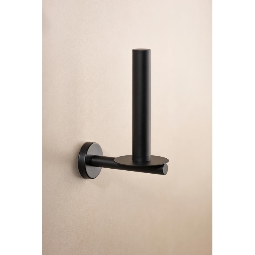 WENKO 24262100 - BOSIO BLACK tualettpaberihoidja, 8x18 cm, roostevaba teras/hõbedane