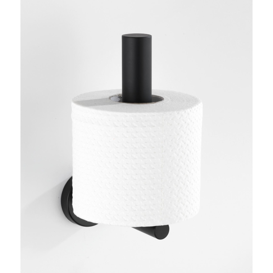 WENKO 24262100 - BOSIO BLACK tualettpaberihoidja, 8x18 cm, roostevaba teras/hõbedane