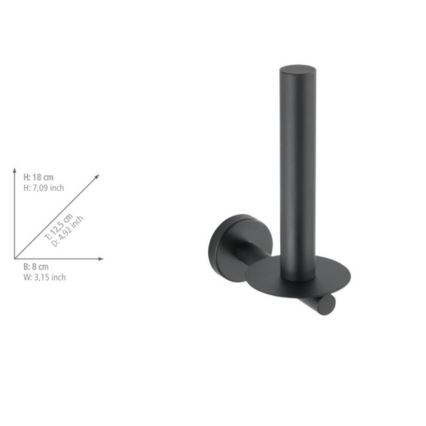 WENKO 24262100 - BOSIO BLACK tualettpaberihoidja, 8x18 cm, roostevaba teras/hõbedane