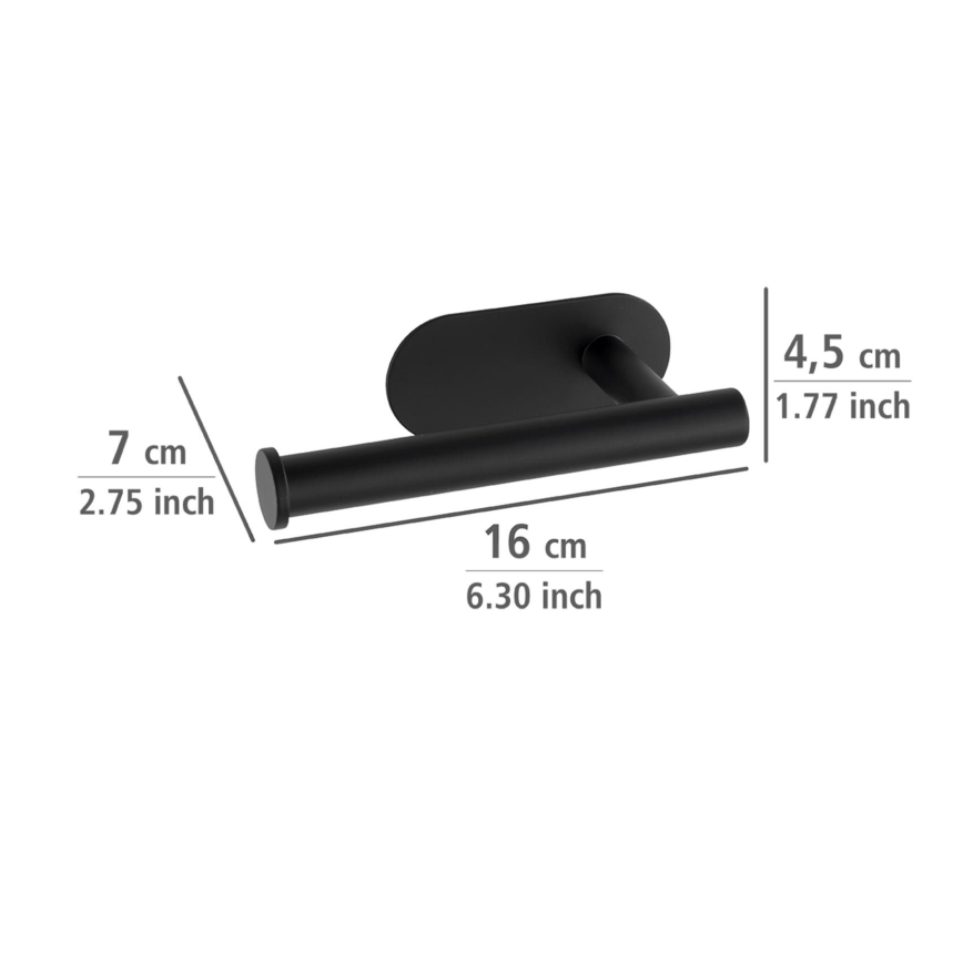 WENKO 24287100-Tualettpaberi hoidik TURBO-LOC OREA BLACK 16x7 cm roostevaba teras/must