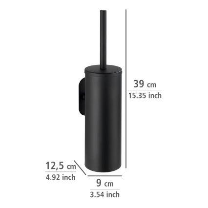 WENKO 24289100-WC WC-hari TURBO-LOC OREA BLACK 9x39,5 cm roostevaba teras/must