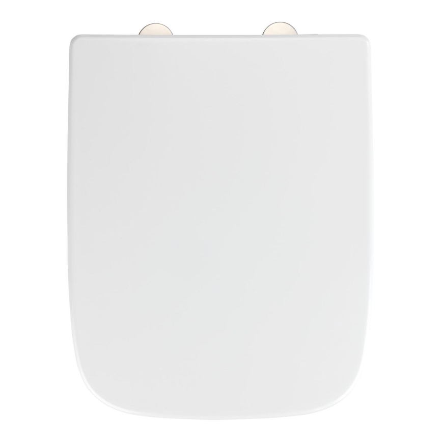 WENKO 24334100-WC-poti kaas EXCLUSIVE 46,5x37 cm valge/hõbedane