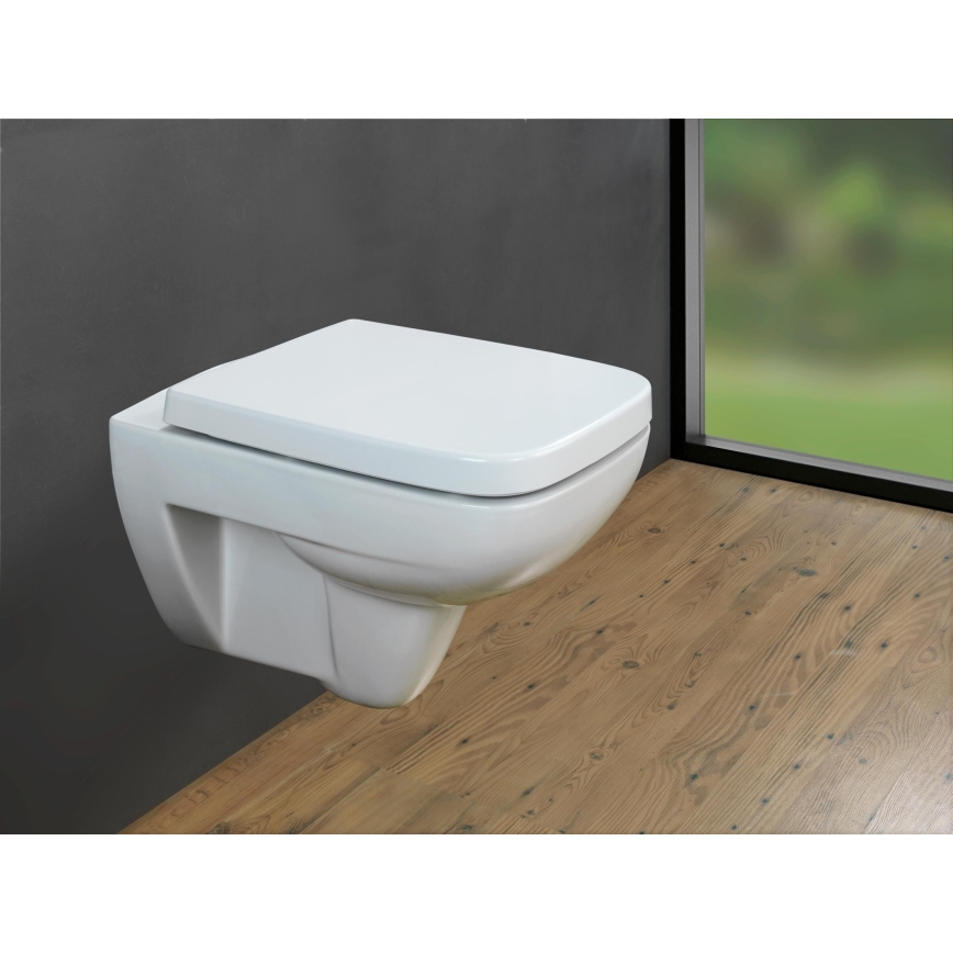 WENKO 24334100-WC-poti kaas EXCLUSIVE 46,5x37 cm valge/hõbedane