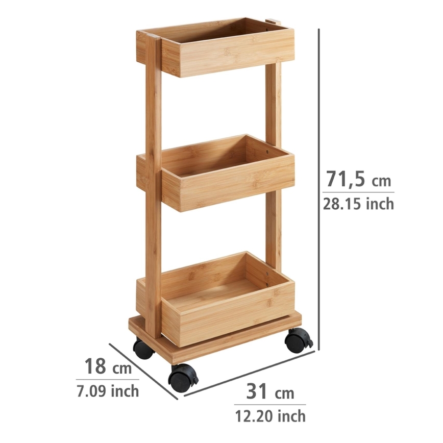 WENKO 24390100 - Riiul TORTONA 18x71,5 cm pruun/must