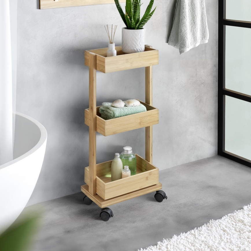 WENKO 24390100 - Riiul TORTONA 18x71,5 cm pruun/must