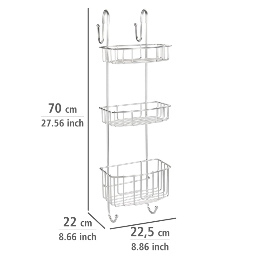 WENKO 24422100 - Riiul OLESI 22,5x70 cm roostevaba teras/hõbedane