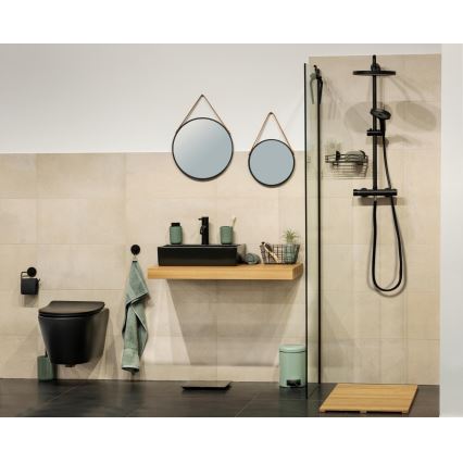 WENKO 24424100 - Peegel BORRONE 40x40 cm must/hõbedane