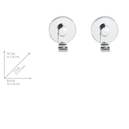 WENKO 24466100 - VACUUM-LOC konks 6x7 cm läikiv kroom