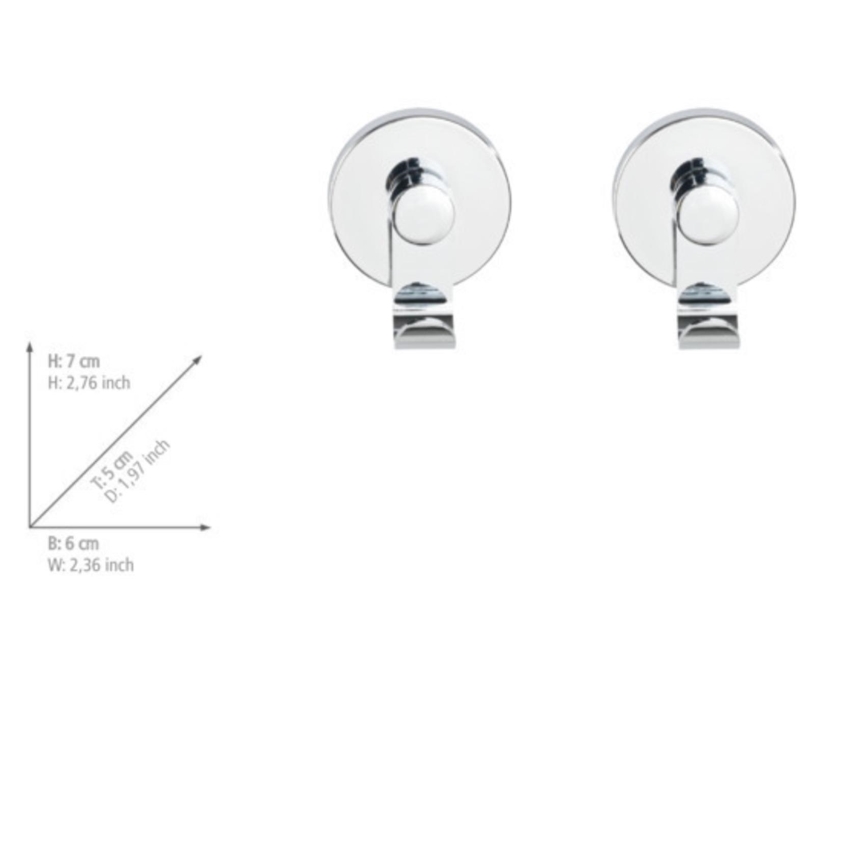 WENKO 24466100 - VACUUM-LOC konks 6x7 cm läikiv kroom