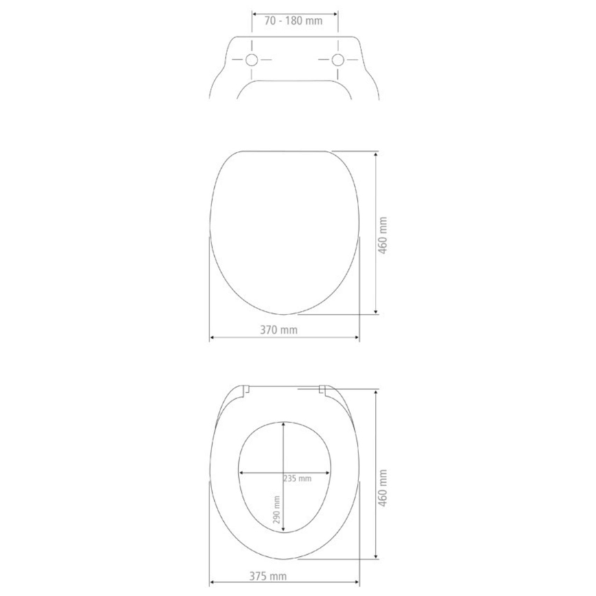 WENKO 24572100-WC WC-iste VORNO NEO 46x37 cm hall/hõbedane