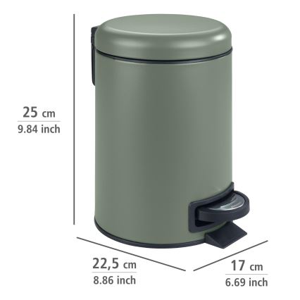 WENKO 24636100 - LEMAN korv, 17x25 cm, roheline/must