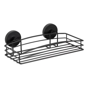WENKO 24732100 - VACUUM-LOC riiul, ümmargune, must, 26 x 14 cm