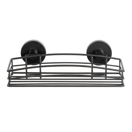 WENKO 24732100 - VACUUM-LOC riiul, ümmargune, must, 26 x 14 cm