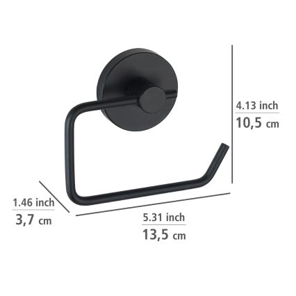 WENKO 24738100-tualettpaberihoidja VACUUM-LOC RUND SCHW 13,5x10,5 cm must
