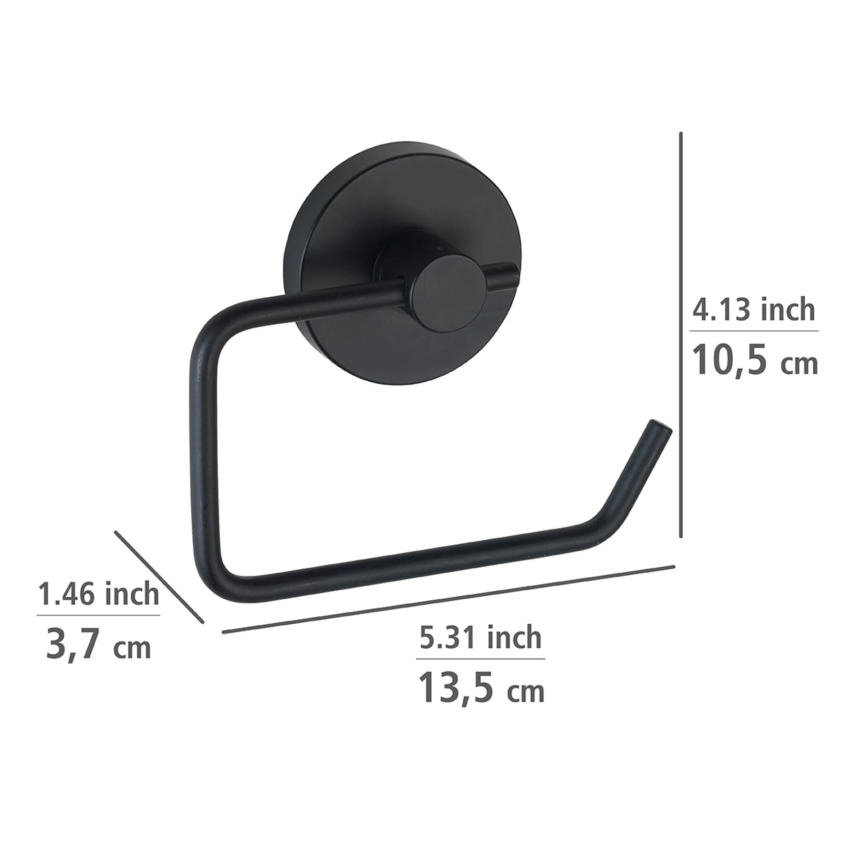 WENKO 24738100-tualettpaberihoidja VACUUM-LOC RUND SCHW 13,5x10,5 cm must