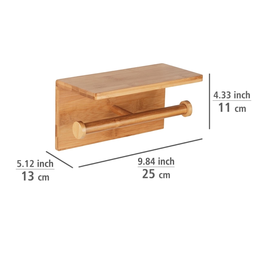 WENKO 24745100 - BAMBUSA tualettpaberihoidja 25x13 cm pruun