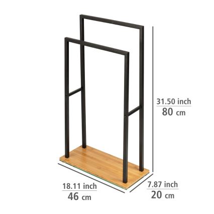 WENKO 24752100 - Rätikuhoidja BAMBUSA 46x80 cm must/pruun