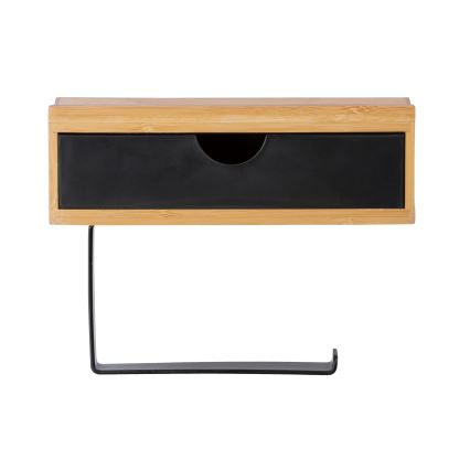WENKO 24754100 - Tualettpaberihoidik BAMBUSA 18,5x14 cm pruun/must