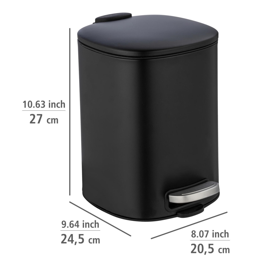 WENKO 24781100 - ALASSIO prügikast 20,5 x 27 cm, must