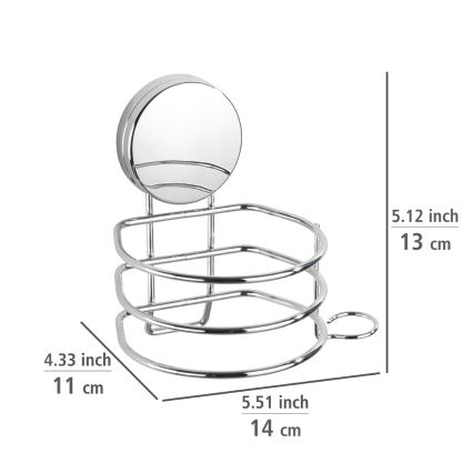 WENKO 24857100-Föönihoidik STATIC-LOC + OSIMO 14x13 cm läikiv kroom