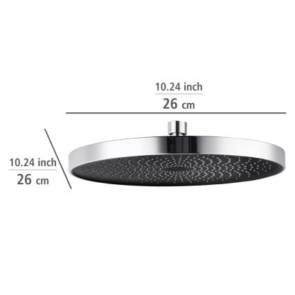 WENKO 24910100 - Dušipea SOFTWATER 26x26 cm läikiv kroom/must