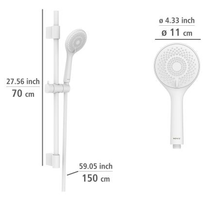 WENKO 24916100 - Dušikomplekt WATERSAVING SYSTEM 70 cm valge