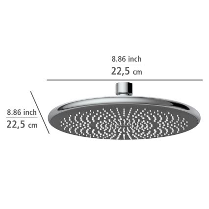 WENKO 24926100 - Dušipea Veesäästusüsteem 22,5 x 22,5 cm läikivkroom/hall