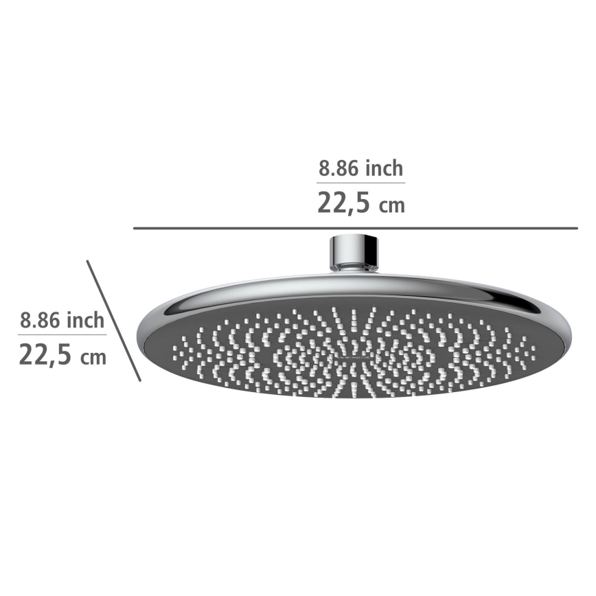 WENKO 24926100 - Dušipea Veesäästusüsteem 22,5 x 22,5 cm läikivkroom/hall
