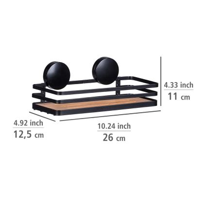 WENKO 24979800-riiul ALBA 26,5x12,5 cm must/pruun