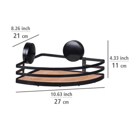 WENKO 24980800-Riiul ALBA 27,3x21 cm must/pruun