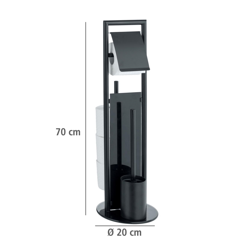 WENKO 24982800 - WC-komplekt RAVINA 20x70 cm roostevaba teras/must