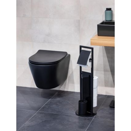 WENKO 24982800 - WC-komplekt RAVINA 20x70 cm roostevaba teras/must