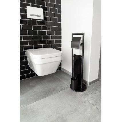 WENKO 24982800 - WC-komplekt RAVINA 20x70 cm roostevaba teras/must