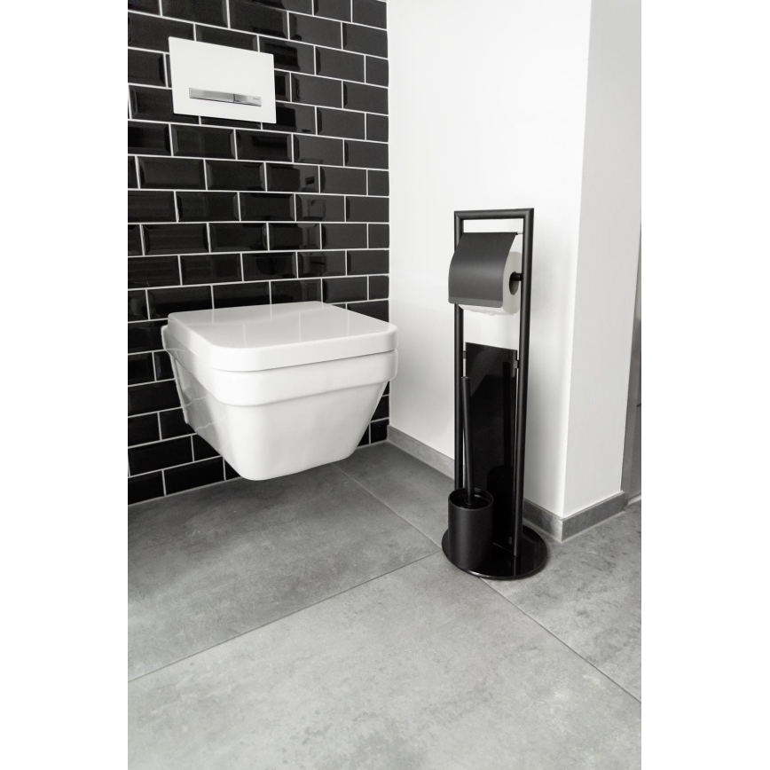 WENKO 24982800 - WC-komplekt RAVINA 20x70 cm roostevaba teras/must