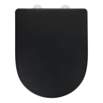 WENKO 24989100-WC WC-poti kaas EXCLUSIVE 36,5x45 cm must/hõbedane