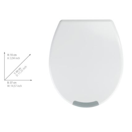 WENKO 25005100-WC-poti kaas SECURA 37x44 cm valge/hall