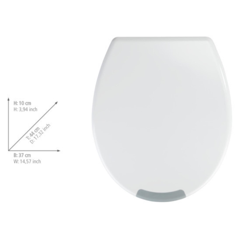 WENKO 25005100-WC-poti kaas SECURA 37x44 cm valge/hall