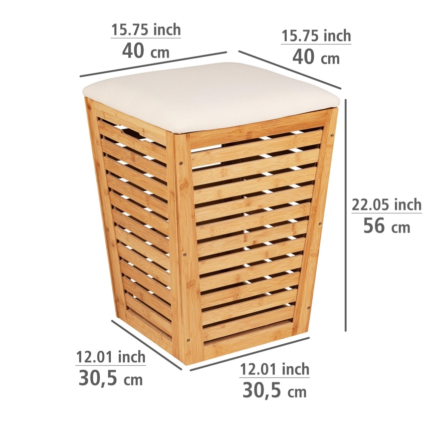 WENKO 25143100 - Pesukorv BAMBUSA 40x56 cm pruun