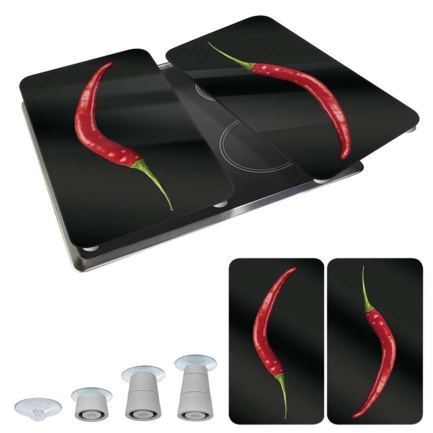 WENKO 2521380100 - Pliidiplaadi kate 30x52 cm mitmevärviline/hall/läbipaistev