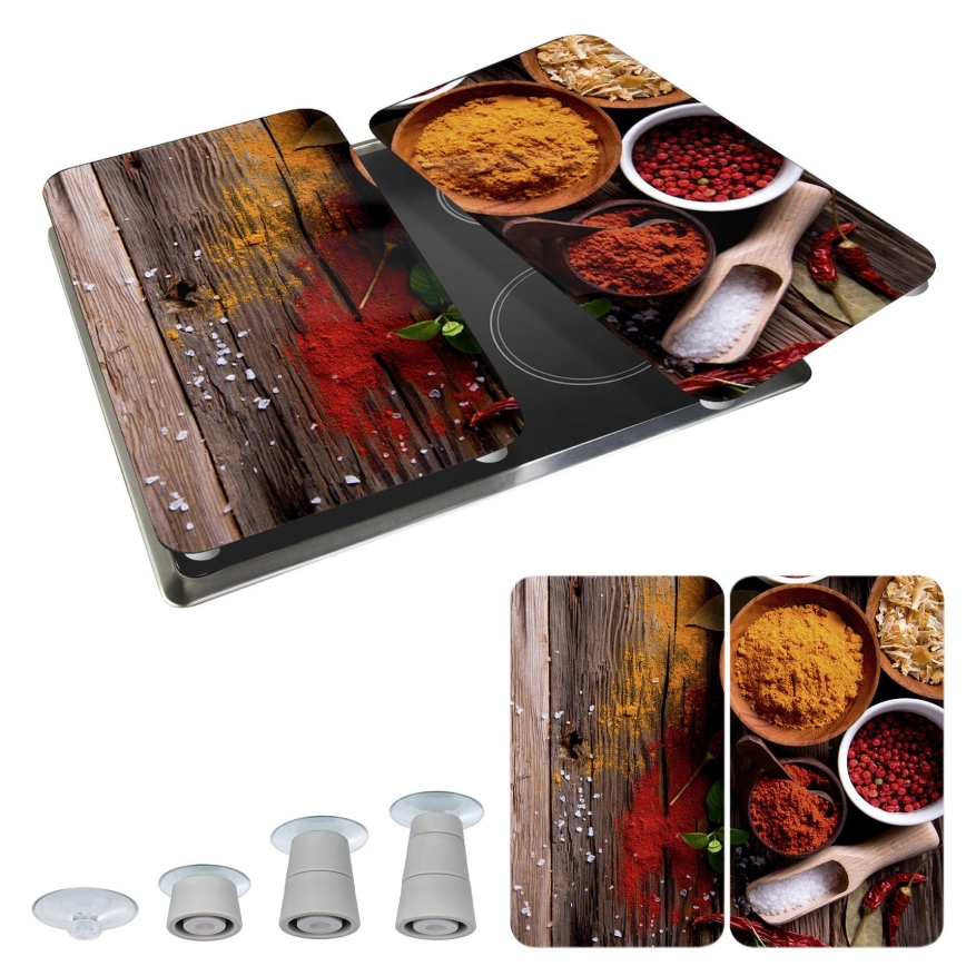 WENKO 2521467100 - Plaadi kaitsekate 30x52 cm mitmevärviline/hall/selge