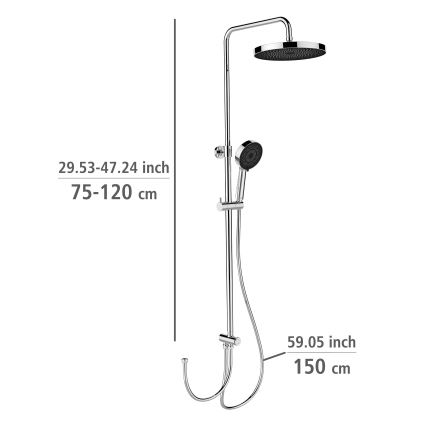 WENKO 25312100 - Dušisüsteem SOFTWATER 12x120 cm läikiv kroom