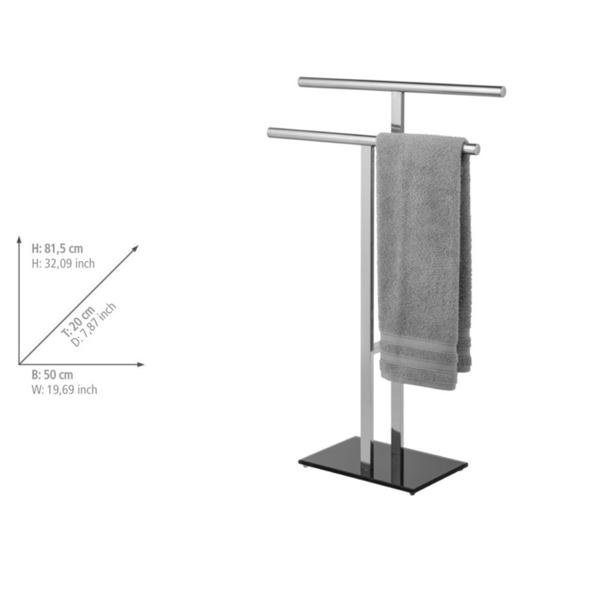 WENKO 25389100 - LAVA rätikuhoidja 50x81,5 cm roostevaba teras/hõbedane/must
