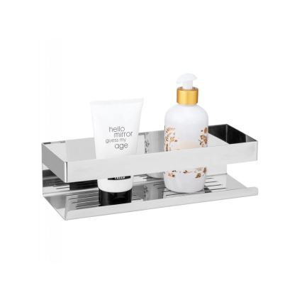 WENKO 25413100-Riiul TURBO-LOC GENOVA SHINE 30x10,5 cm hõbedane