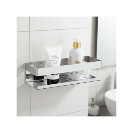 WENKO 25413100-Riiul TURBO-LOC GENOVA SHINE 30x10,5 cm hõbedane