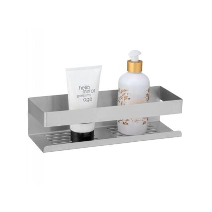 WENKO 25425100-riiul TURBO-LOC GENOVA MATT 30x10,5 cm hõbedane