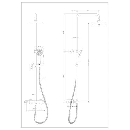 WENKO 25483100 - Veesäästlik dušisüsteem 120 cm, läikiv kroom