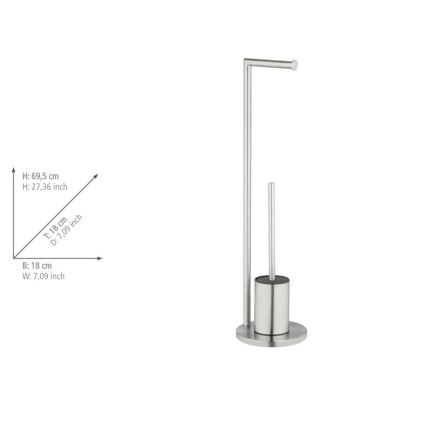 WENKO 25676100 - WC-komplekt FERLA 18x69,5 cm roostevaba teras/satiinviimistlus