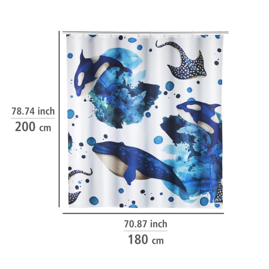 WENKO 25749100 - Dušikardin AQUARIS 180x200 cm mitmevärviline
